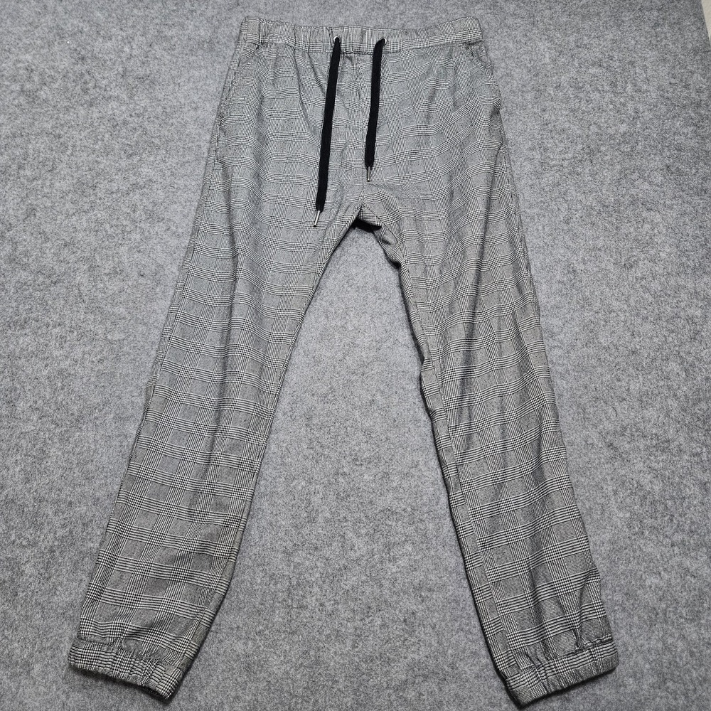 Drake Checkered Gray Black Men's Joggers‎ Size 32